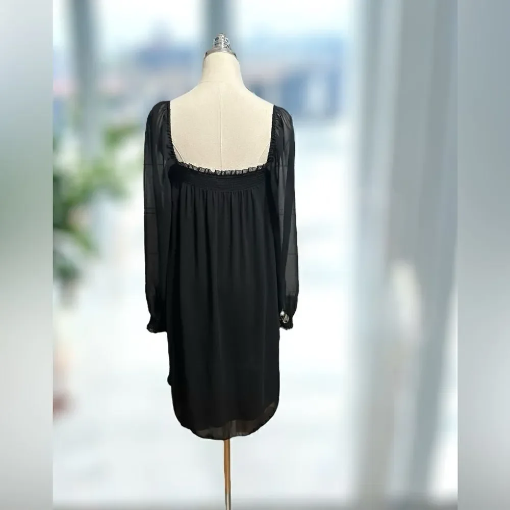 NWT Aritzia Wilfred Free Alana Babydoll Puff Long Sleeve Mini Dress Size L